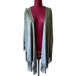 NEW White House Black Market Fringe Covering Wintergreen One Size Velvet Look